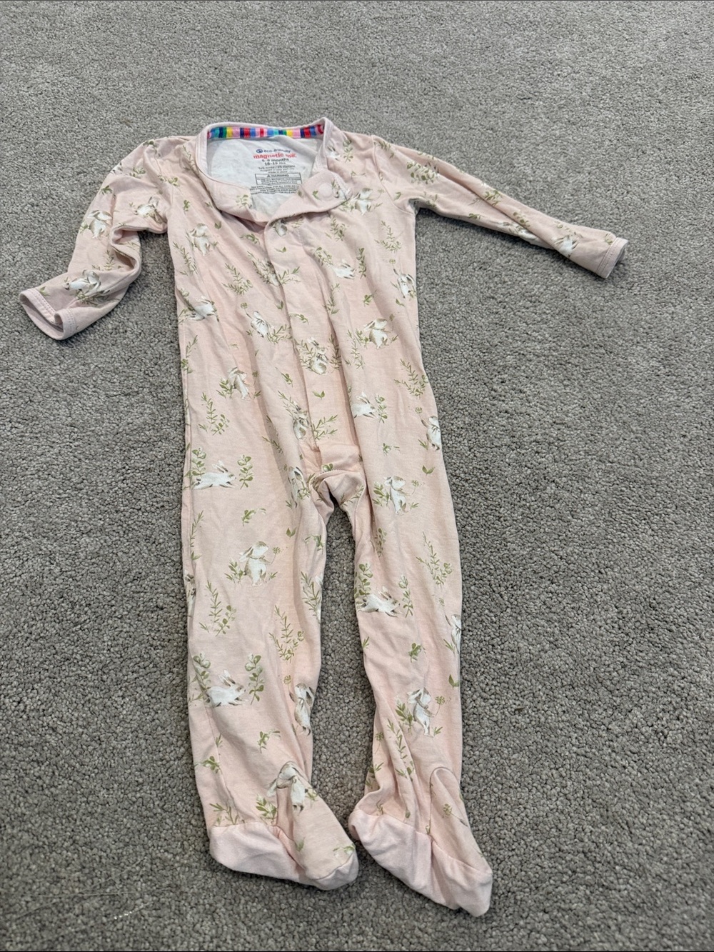 Magnetic Me Pale Pink Floral Footed One-Piece